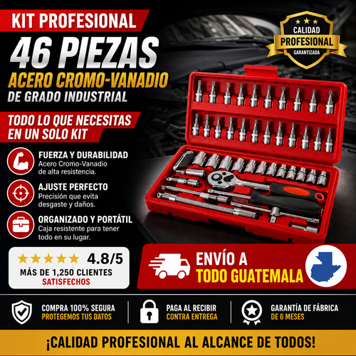 🔧 KIT PROFESIONAL 46 PIEZAS TODO LO QUE NECESITAS EN UN SOLO LUGAR - ENVIO GRATIS 🚨