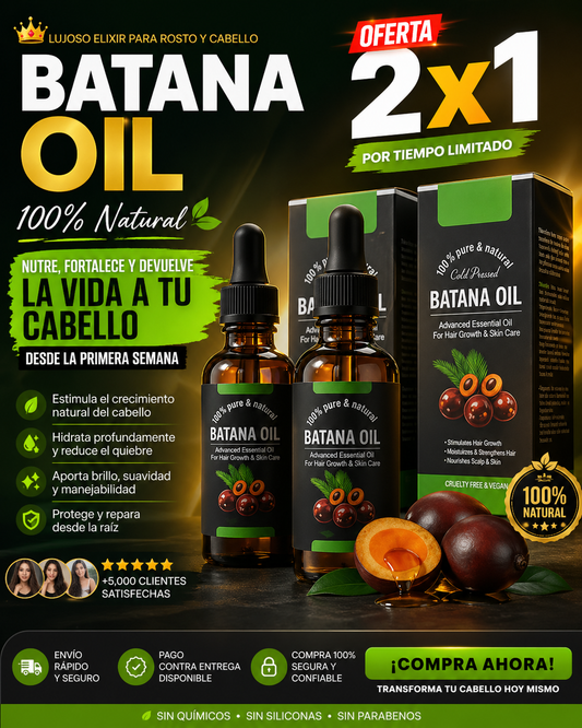 🛍️ BATANA OIL 2X1 – LLEVA 2, PAGA 1 TRATAMIENTO PREMIUN CAPILAR CON ENVIO GRATIS✨